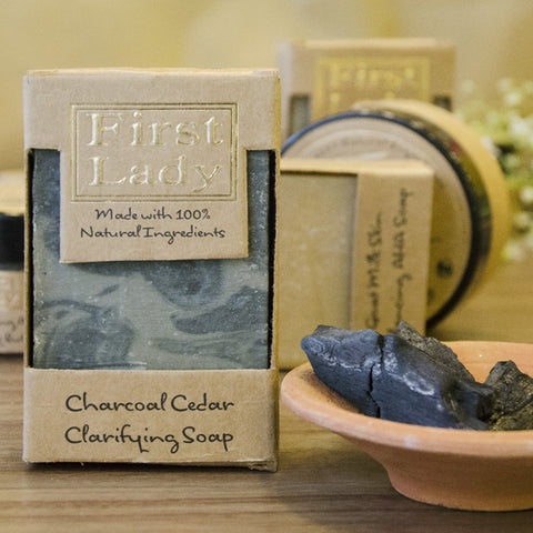 First Lady Handmade Natural Charcoal Cedar Clarifying Soap - Elysee Star