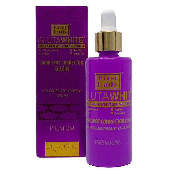 First Lady Glutawhite Collagen Skin Brightening Serum 60ml | Glow Boosting Face Serum with Glutathione, Argan & Coconut Oil | Hydrating Radiance Formula