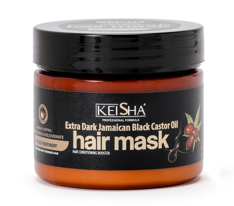 KEISHA Professional Extra Dark Jamaican Black Castor Oil Hair Mask 200ml + Free Conditioning Gold Cap #2001