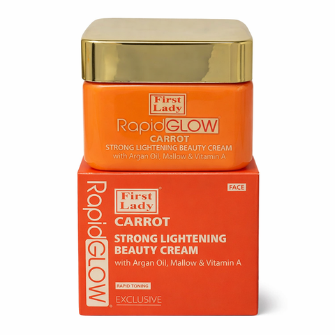 First Lady Rapid Glow Carrot Brightening Cream 250ml – Kojic Acid, Vitamin C & Retinol | Dark Spot Fade & Radiant Skin