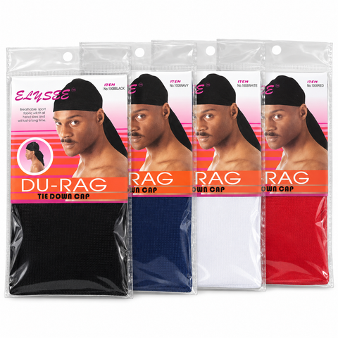 Unisex Durag for Men & Women | Wave Cap Headwrap for Hair & Styling | One Size | Black, White, Red & Navy Blue