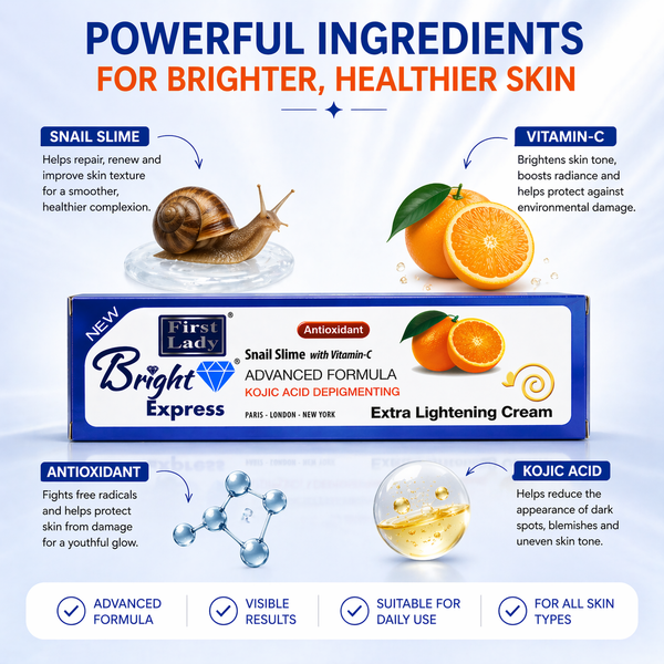 First Lady Bright Express Cream 50g | Vitamin C, Kojic Acid & Snail ...