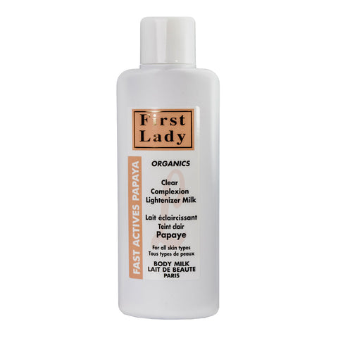 First Lady Fast Actives Clear Complexion Lightening Body Milk Lotion with Papaya Fruit (750ml)