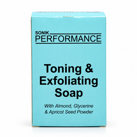 Sonik Performance Brightening & Exfoliating Soap 200g | With Almond, Glycerin & Apricot Seed Powder | Radiant-Looking Skin