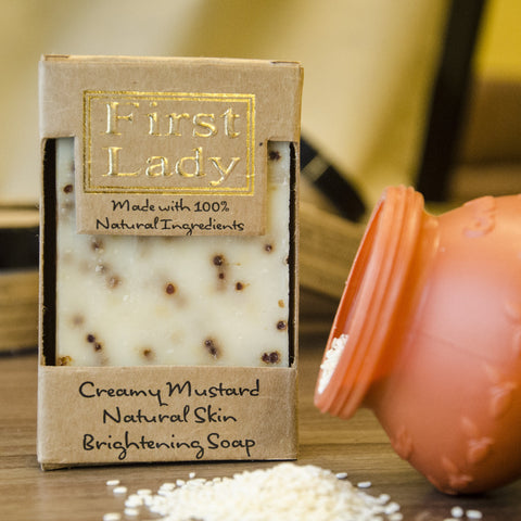 First Lady Handmade Creamy Mustard Natural Skin Brightening Soap - Elysee Star