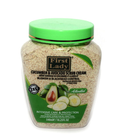 First Lady Cucumber & Avocado Clarifying Scrub Cream for Face & Body - Elysee Star