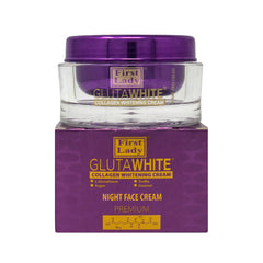 First Lady Glutawhite Collagen Night Brightening Face Cream 100ml | Overnight Glow Moisturiser with Glutathione, Niacinamide, Shea Butter & Vitamin E