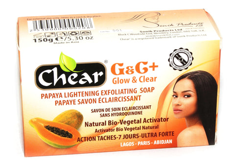 Chear G&C+ Glow & Clear  Papaya Lightening Exfoliating Soap - Elysee Star