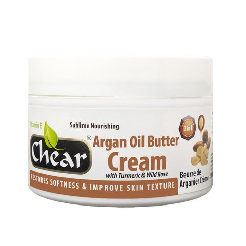 Chear Argan Butter Cream for hands & body contains pure extracts of Argan butter & Shea butter, Vitamin E, Turmeric & Rose