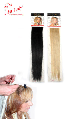 1st Lady Natural Euro Human Hair Blended Clip on Hair Extensions 24" (1Pcs) - Elysee Star