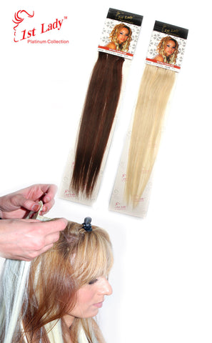 1st Lady Natural Euro Human Hair Blended Clip on Hair Extensions 18" (3Pcs) - Elysee Star