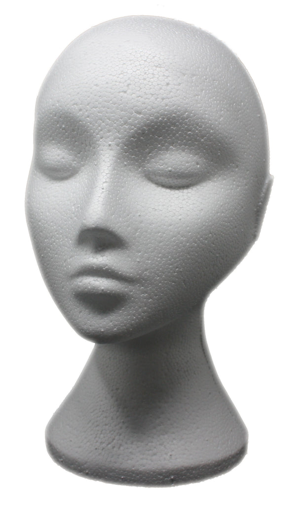 Polystyrene foam Mannequin Display Heads for wigs & hats Skin